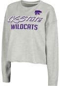 K-State Wildcats Womens Colosseum Treehouse Cropped Crew Sweatshirt - Grey