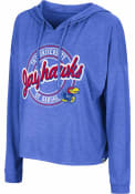 Kansas Jayhawks Womens Colosseum Cody Meet and Greet Hooded Sweatshirt - Blue