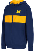 Michigan Wolverines Youth Colosseum Woodman Full Zip Jacket - Navy Blue