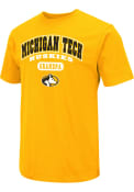 Michigan Tech Huskies Colosseum Pill Grandpa T Shirt - Gold