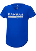 Kansas Jayhawks Girls Colosseum Dolores Fashion T-Shirt - Blue