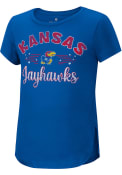 Kansas Jayhawks Girls Colosseum Studio T-Shirt - Blue