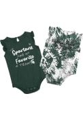 Michigan State Spartans Baby Colosseum Two Bits Tie Dye One Piece - Green