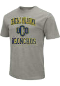 Central Oklahoma Bronchos Colosseum Playbook Number One T Shirt - Grey
