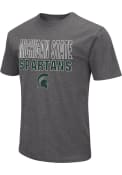 Michigan State Spartans Colosseum Flat Name Fashion T Shirt - Charcoal