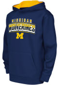 Michigan Wolverines Youth Colosseum Block Name Drop Hood - Navy Blue