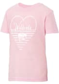 Colosseum Girls Pink K-State Wildcats Knobby Heart T-Shirt