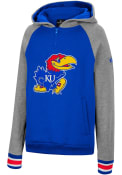 Kansas Jayhawks Youth Colosseum Tuppence 1/4 Zip Hooded Sweatshirt - Blue