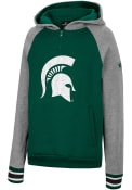 Michigan State Spartans Youth Colosseum Tuppence 1/4 Zip Hooded Sweatshirt - Green