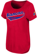 Kansas Jayhawks Womens Colosseum Down To The River T-Shirt - Red