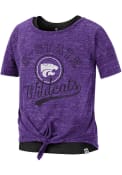 K-State Wildcats Girls Colosseum Stroll 2 Layer Fashion T-Shirt - Purple