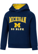 Michigan Wolverines Toddler Colosseum Chimney Hooded Sweatshirt - Navy Blue