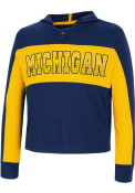 Michigan Wolverines Girls Colosseum Galooks Hooded Sweatshirt - Navy Blue