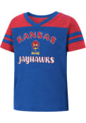Kansas Jayhawks Toddler Girls Colosseum Piecrust Promise T-Shirt - Blue