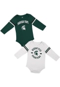 Michigan State Spartans Baby Colosseum Ad 2PK LS One Piece - Green