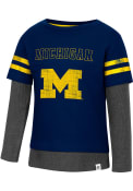 Michigan Wolverines Toddler Colosseum Gardookas T-Shirt - Navy Blue