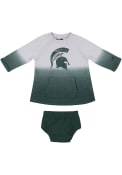 Michigan State Spartans Baby Girls Colosseum Hand in Hand Dress - Grey