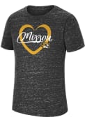 Missouri Tigers Girls Colosseum Knobby Heart T-Shirt - Black