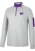Colosseum Mens Grey K-State Wildcats Country Club 1/4 Zip Pullover