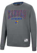 Kansas Jayhawks Colosseum Scholarship Fleece Crew Sweatshirt - Charcoal