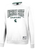 Michigan State Spartans Colosseum Scholarship Fleece Crew Sweatshirt - White