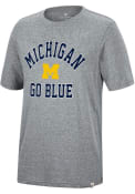Michigan Wolverines Colosseum Trout Fashion T Shirt - Grey
