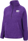Colosseum Womens Purple K-State Wildcats Winter Wonderland Chenille Sherpa 1/4 Zip Pullover