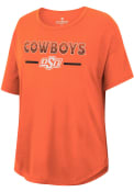 Oklahoma State Cowboys Womens Colosseum Reporter Drop Shoulder T-Shirt - Orange