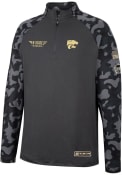 Colosseum Mens Charcoal K-State Wildcats Long Range Camo 1/4 Zip Pullover
