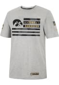 Iowa Hawkeyes Colosseum Shockwave Camo Flag T Shirt - Grey