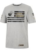 Kansas Jayhawks Colosseum Shockwave Camo Flag T Shirt - Grey
