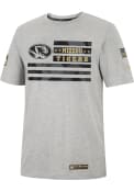 Missouri Tigers Colosseum Shockwave Camo Flag T Shirt - Grey