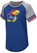 Colosseum Kansas Jayhawks Womens Blue Blue Sox T-Shirt