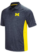 Michigan Wolverines Colosseum Wedge Polo Shirt - Navy Blue