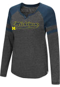 Colosseum Michigan Wolverines Womens Bubbilicious Navy Blue LS Tee
