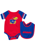 Colosseum Kansas Jayhawks Baby Blue Roll Out One Piece with Bib