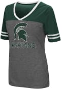 Colosseum Michigan State Spartans Womens Grey McTwist V-Neck
