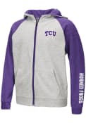 TCU Horned Frogs Youth Colosseum Parabolic Full Zip Jacket - Grey