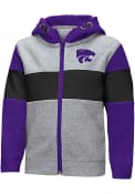 K-State Wildcats Toddler Colosseum Snowplough Full Zip Sweatshirt - Grey