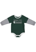 Michigan State Spartans Baby Colosseum Button Lift One Piece - Green