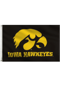 Iowa Hawkeyes 3x5 Black Grommet Black Silk Screen Grommet Flag