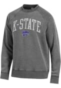 Charcoal Mens K-State Wildcats Outta Town Crew Sweatshirt
