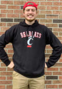 Black Mens Cincinnati Bearcats Comfort Wash Hooded Sweatshirt