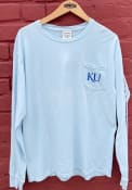 Kansas Jayhawks Comfort Wash T Shirt - Light Blue