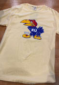 Kansas Jayhawks Comfort Wash Big 41 Logo T Shirt - Yellow