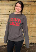 Cincinnati Bearcats Womens Comfort Wash Crew Sweatshirt - Black