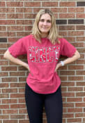 Cincinnati Bearcats Womens Comfort Wash Tie Dye Text T-Shirt - Red