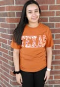 Texas Longhorns Womens Comfort Wash Tie Dye Text T-Shirt - Burnt Orange