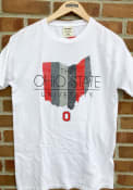 Ohio State Buckeyes Womens Ombre State Shape T-Shirt - White