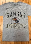 Kansas Jayhawks Grey Basketball Tee